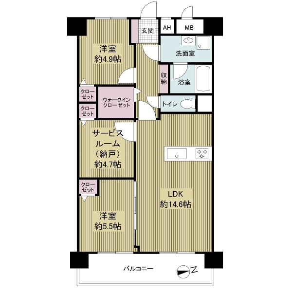 ノバカネイチ阿波座の間取図