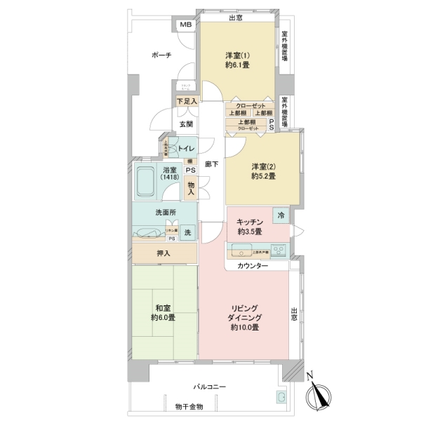 ライフピア蕨南町弐番館の間取図