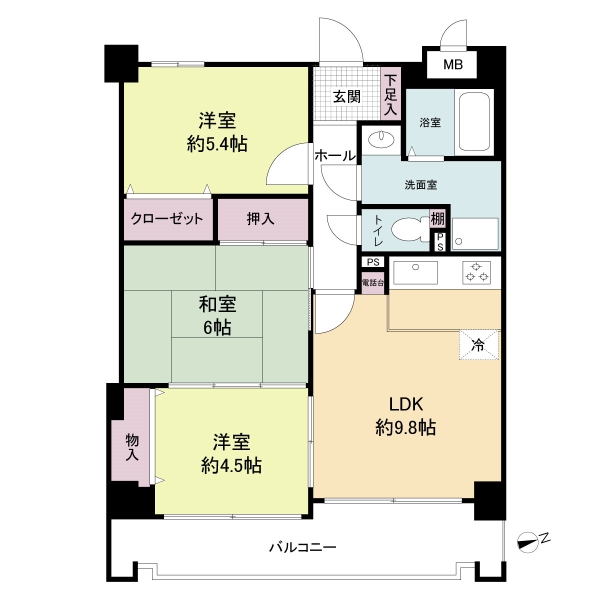 グランベリー嵯峨東の間取図