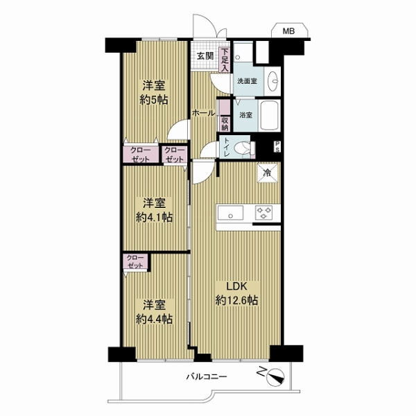 千里山グランドコーポの間取図