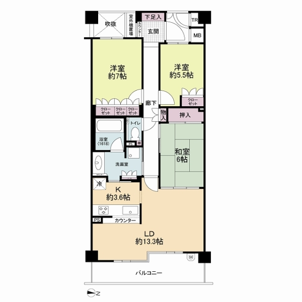 Ｂｒｉｌｌｉａ箕面さくら並木通りの間取図