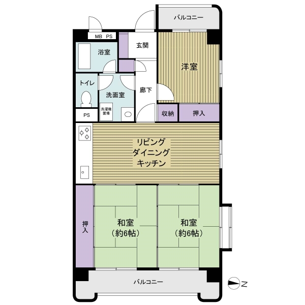 新栄アンピール新姪浜の間取図
