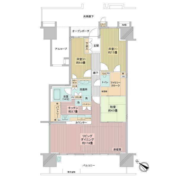 東京フロントコートの間取図