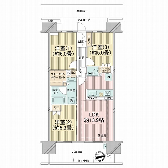 クラッシィハウス尼崎　ＧＲＡＮＤ　ＰＬＡＣＥの間取図