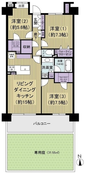 ブローデン青木町公園の間取図