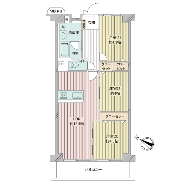 ローズハイツ鶴見の間取図