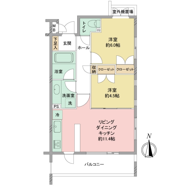 プラーティノ多摩川の間取図