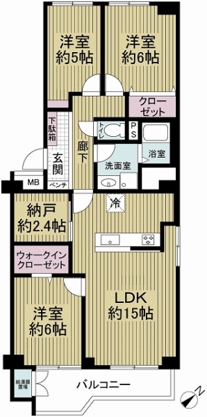 阿波座セントラルハイツの間取図