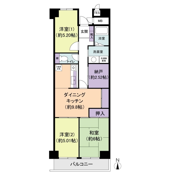 町屋ビユーハイツの間取図