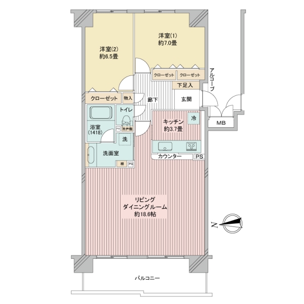 ルネ潮見の間取図