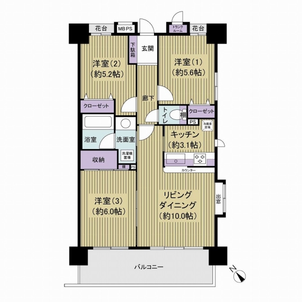 ライオンズガーデン下総中山の間取図