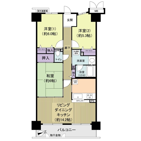 堺宿院グリーンマンションの間取図