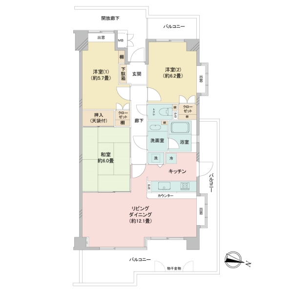 ソルシェ横浜西谷の間取図