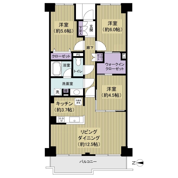 リノア新松戸２号棟の間取図