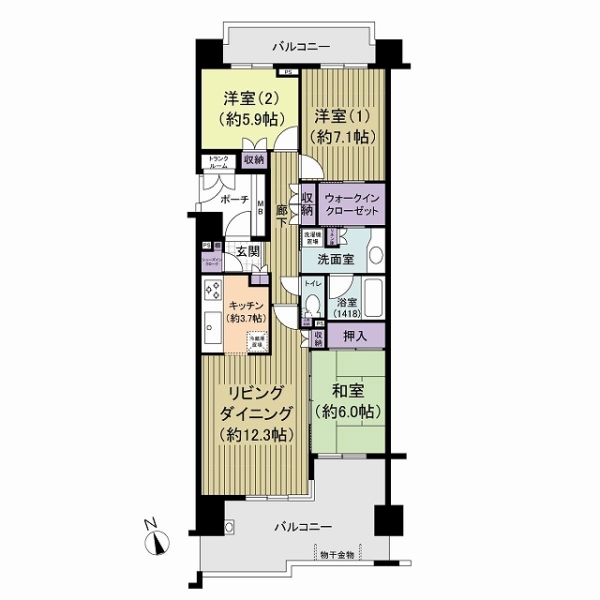ガーデンプラザ新検見川１７番館の間取図