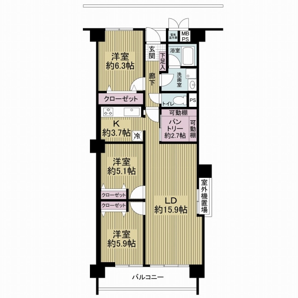 香里丘セントポリア壱号の間取図