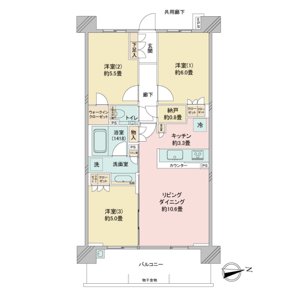 シティテラス国立の間取図