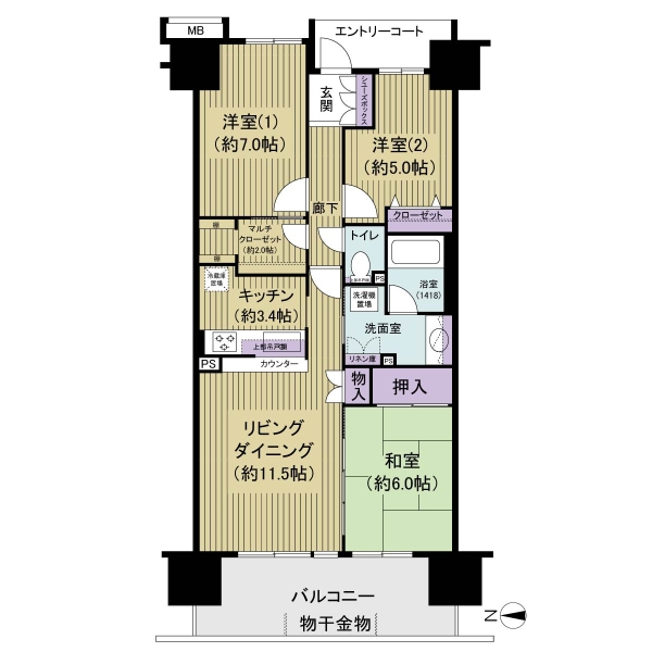 パークウエスト東京イーストブロック棟の間取図
