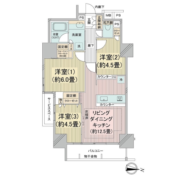 デュオヒルズ千葉中央の間取図