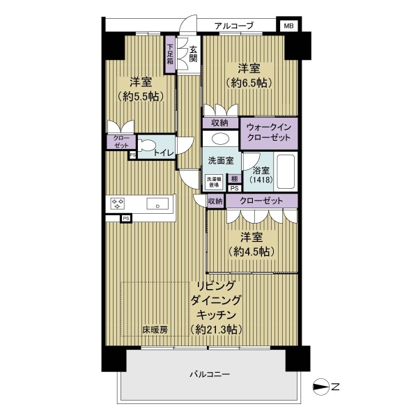 リビオシティ三国ヶ丘の間取図