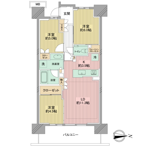 プレミスト湘南辻堂フォレストフェイスの間取図
