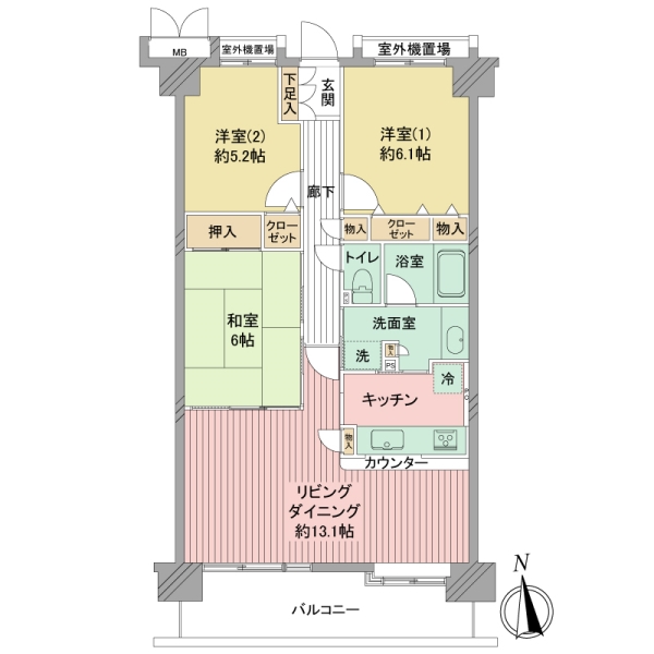 ワイズ２２２（ＷＩＳＥ２２２）の間取図