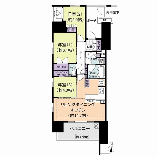 エステムコート川口並木サウスガーデンの間取図