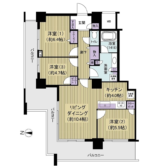 イーストコモンズ清澄白河フロントタワーの間取図