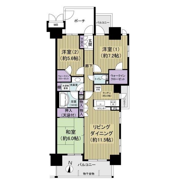 ダイナシティ東京リバーゲートセレッソタワーの間取図
