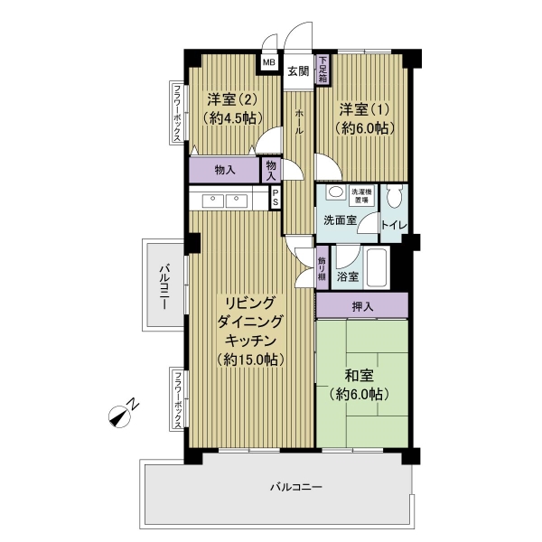 エクシードマンシヨン室見の間取図