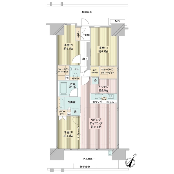 プレミスト東京王子の間取図