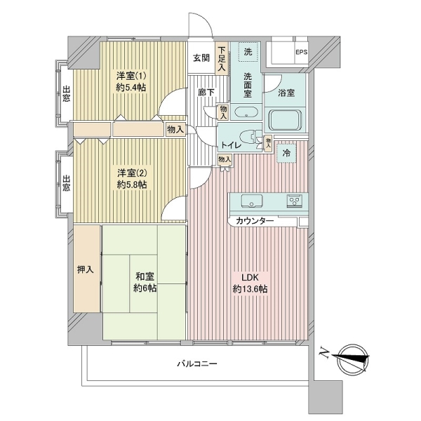 ジェム川口プライムアベニューの間取図
