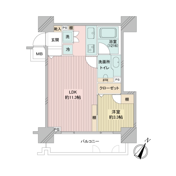 朝日ツイン目黒A棟の間取図