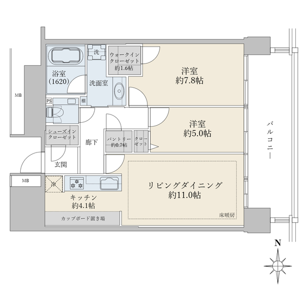 Ｍ．Ｍ．ＴＯＷＥＲＳ　ｔｈｅ　Ｓｏｕｔｈの間取図