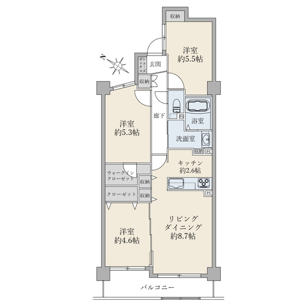 セントラルコート横濱井土ヶ谷の間取図