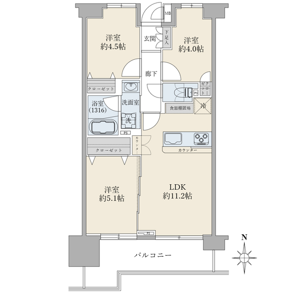 溝の口南パーク・ホームズの間取図