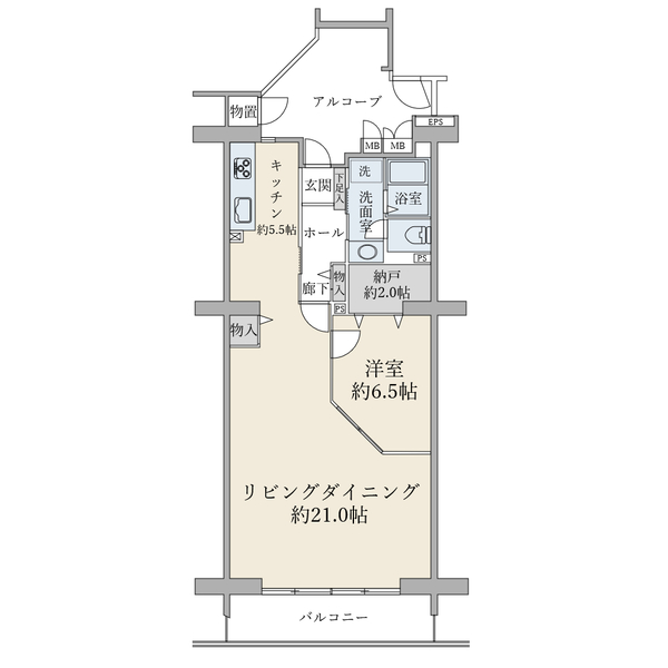 谷津パークタウン弐番街３２号棟の間取図