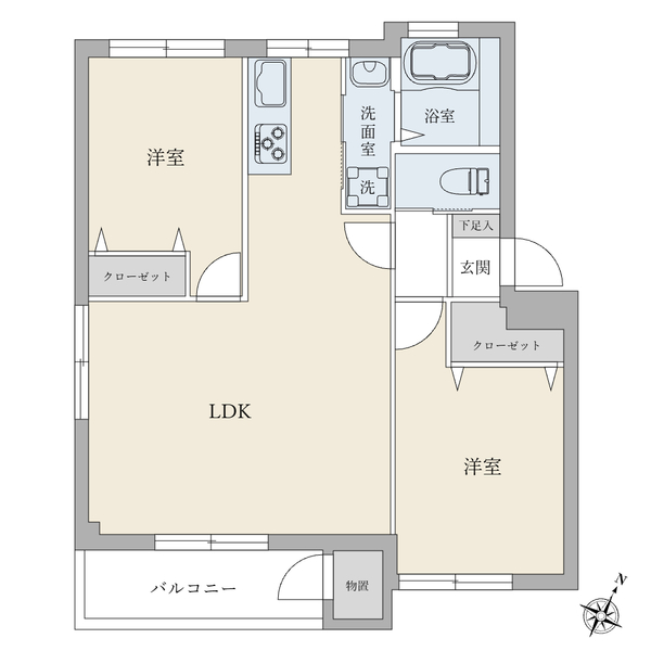 産業住宅協会習志野台第二アパート２号棟の間取図
