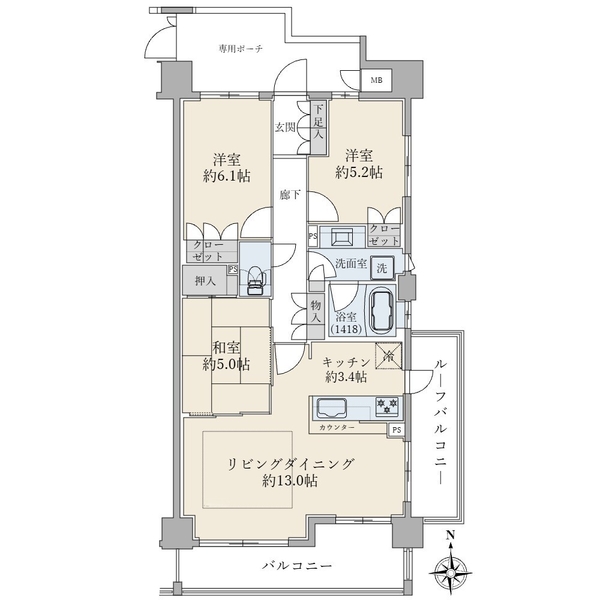 エフ・ステージ京都駅レジデンスの間取図