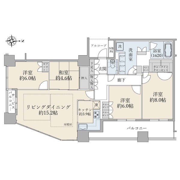 レジデンスタワー上本町の間取図