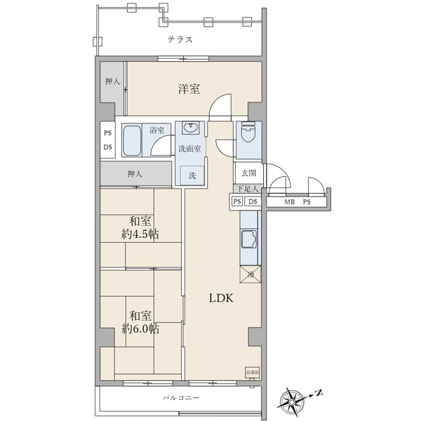 東建北寺尾ハイツの間取図