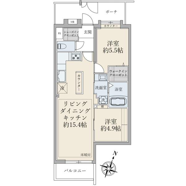 グリーンハイム梅丘２の間取図