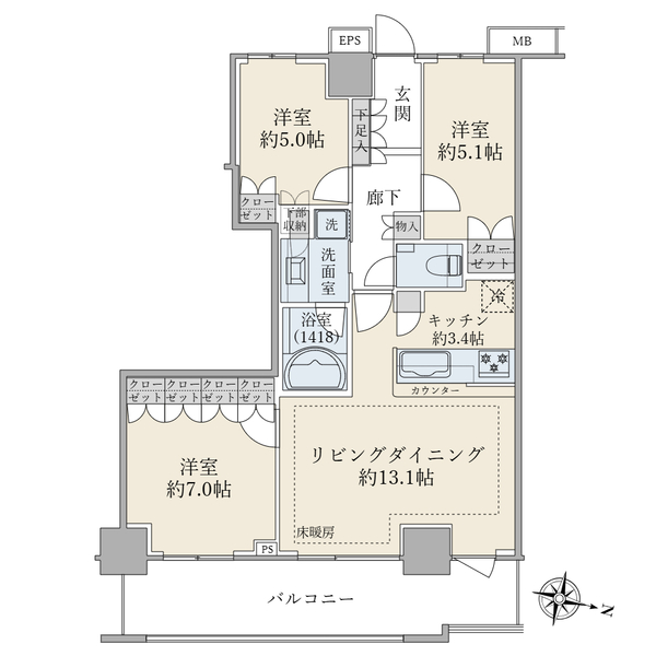 ＴＨＥ　ＫＯＳＵＧＩ　ＴＯＷＥＲの間取図