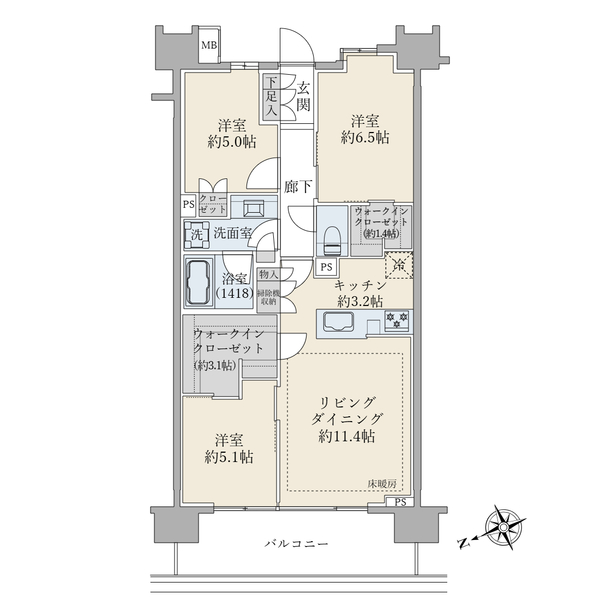 バウス西大島の間取図