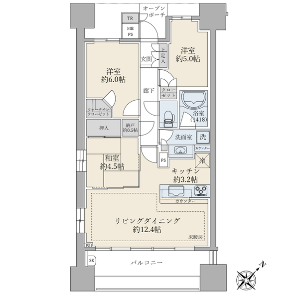 Ｂｒｉｌｌｉａ大島小松川公園（ブリリア大島小松川公園）の間取図