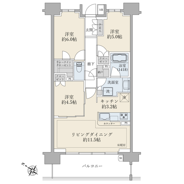 ザ・グランリバーフォート高砂の間取図