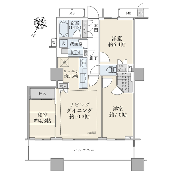 ブリリアマーレ有明タワー＆ガーデンの間取図