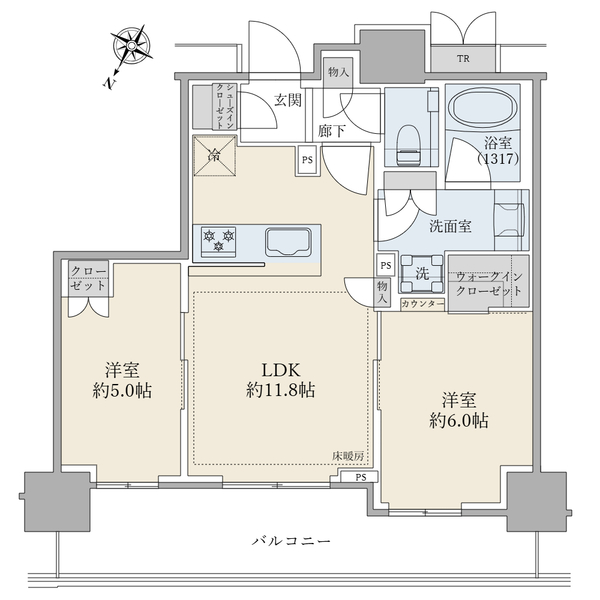 ブリリアタワー有明ミッドクロスの間取図