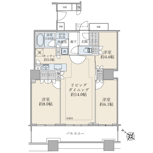 ブリリアマーレ有明タワー＆ガーデンの間取図