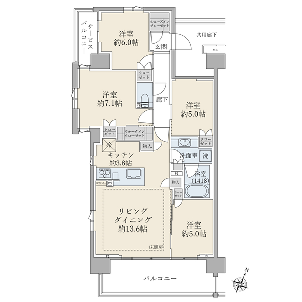 ブリリアシティ石神井公園アトラス３号棟の間取図